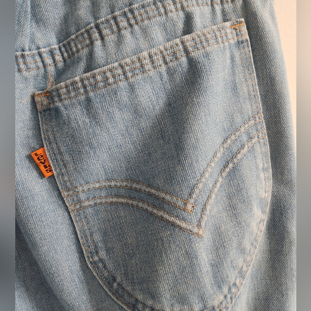 Vintage 70s Sanfrancisco Orange Tab Levi's Light Blue Jeans,size 28/29